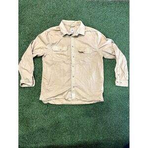 BDG‎ Shirt Men's XL Beige Pockets Collared Long Sleeve Button-Up Outdoor